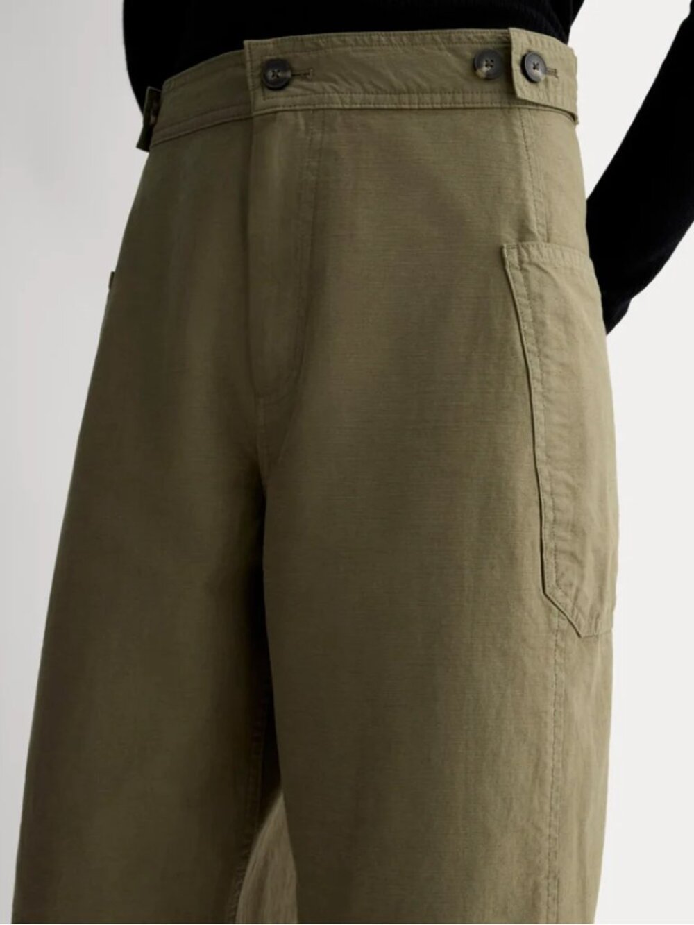 NWT Everlane The Fatigue Barrel Pant, Kalamata, Size 8, 94% Organic and 6% Linen - Picture 4 of 10